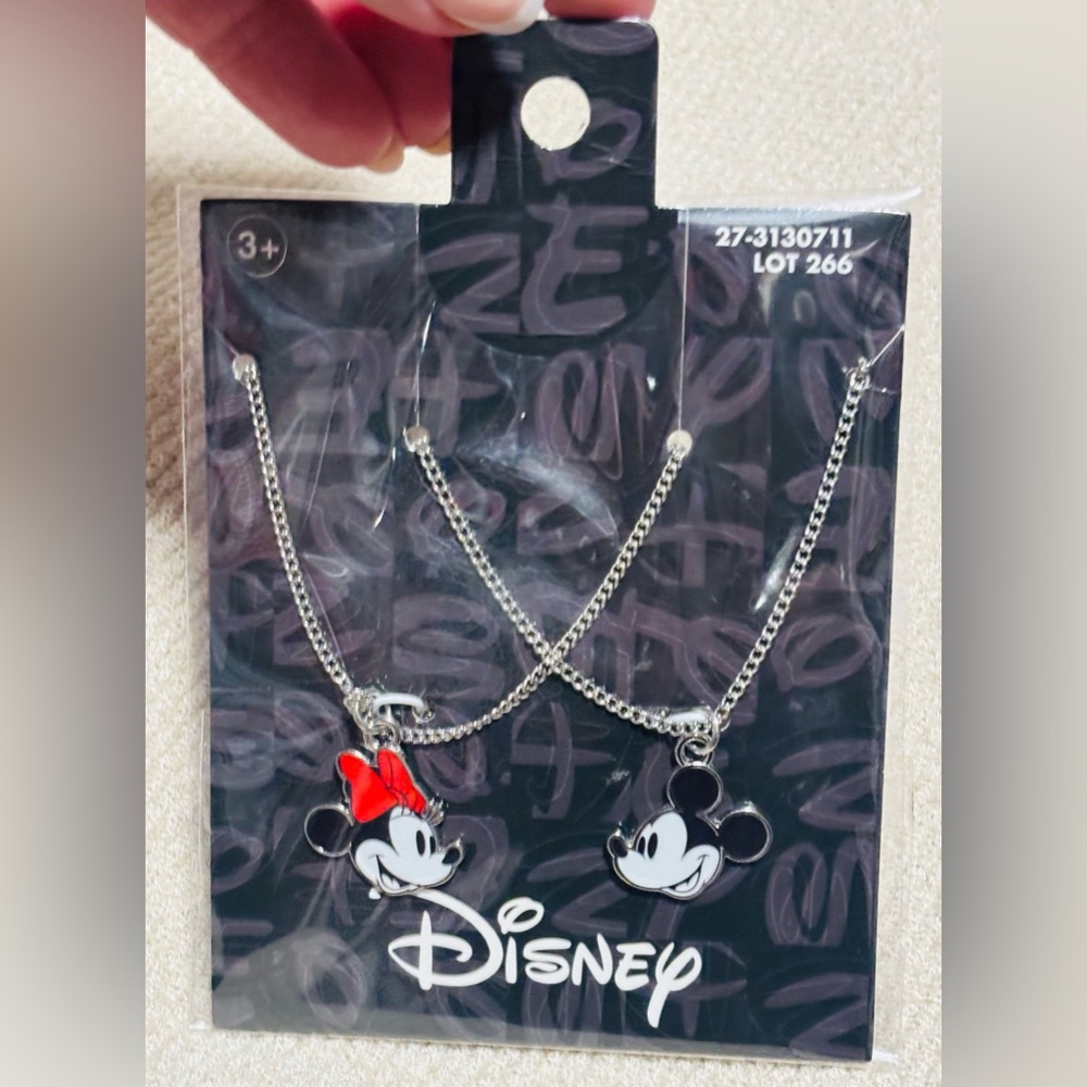 Disney New Set of Mickey & Minnie Mouse Necklaces